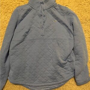 Vineyard Vines Light Blue Quilted Pullover